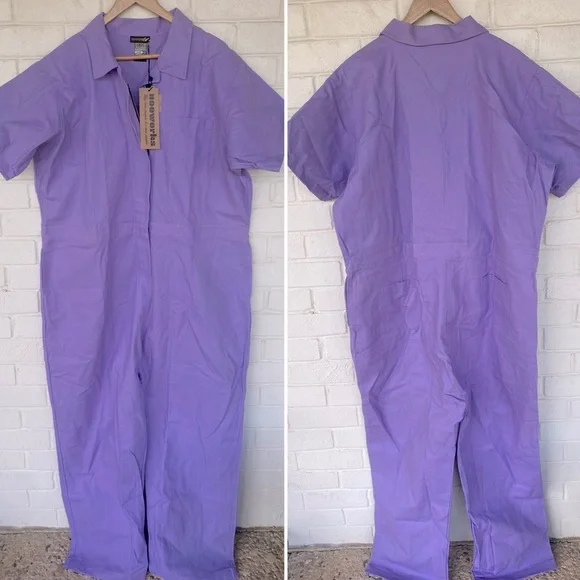 NWT Nooworks Organic Cotton Coveralls in Lilac/Lavender 5X